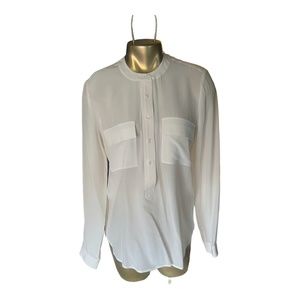 Banana Republic White Silk Blouse, Size Small